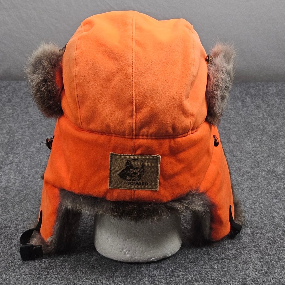 Mad Bomber Blaze Orange‎ Trapper Hat Size M Faux Fur Ear Flap Hunting Outdoor - Picture 4 of 9